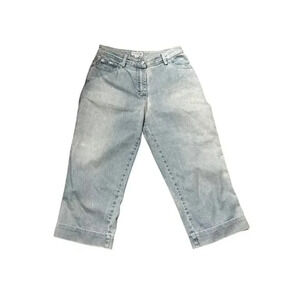 St. John Sport Womens Mid Rise Cropped Capri Denim Jeans Light Blue Size 4‎